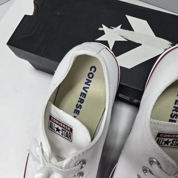 Converse Unisex Chuck Taylor All Star Low Top White Sneakers Men's 10 Women's 12 - Picture 7 of 14